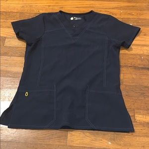2 piece scrub set navy and yellow